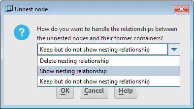 Unnest node dialog