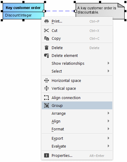 Creating a grouping