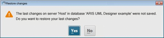 Confirmation prompt for restoring unsaved changes