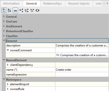 General properties page