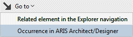 Tab bar item for navigation to ARIS Architect/Designer