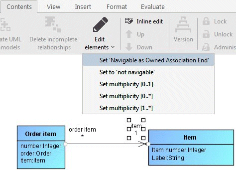 Functions for changing the navigability and the multiplicity