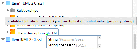 Selection list with matching elements in text editing