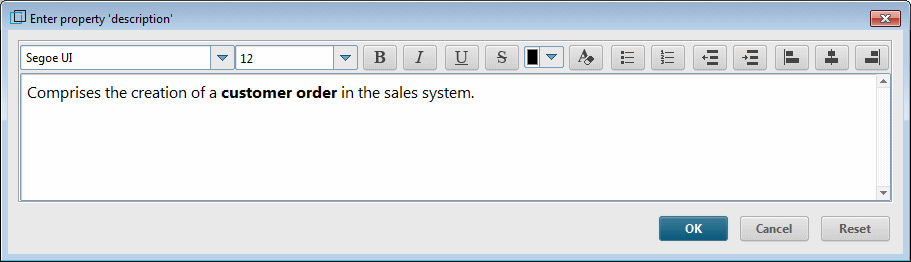 Editor for formattable text