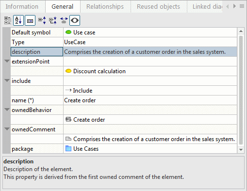 General properties page without properties for which no value is specified