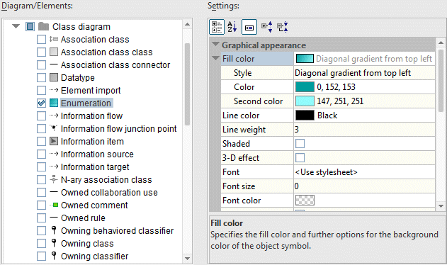 Selecting the Enumeration symbol